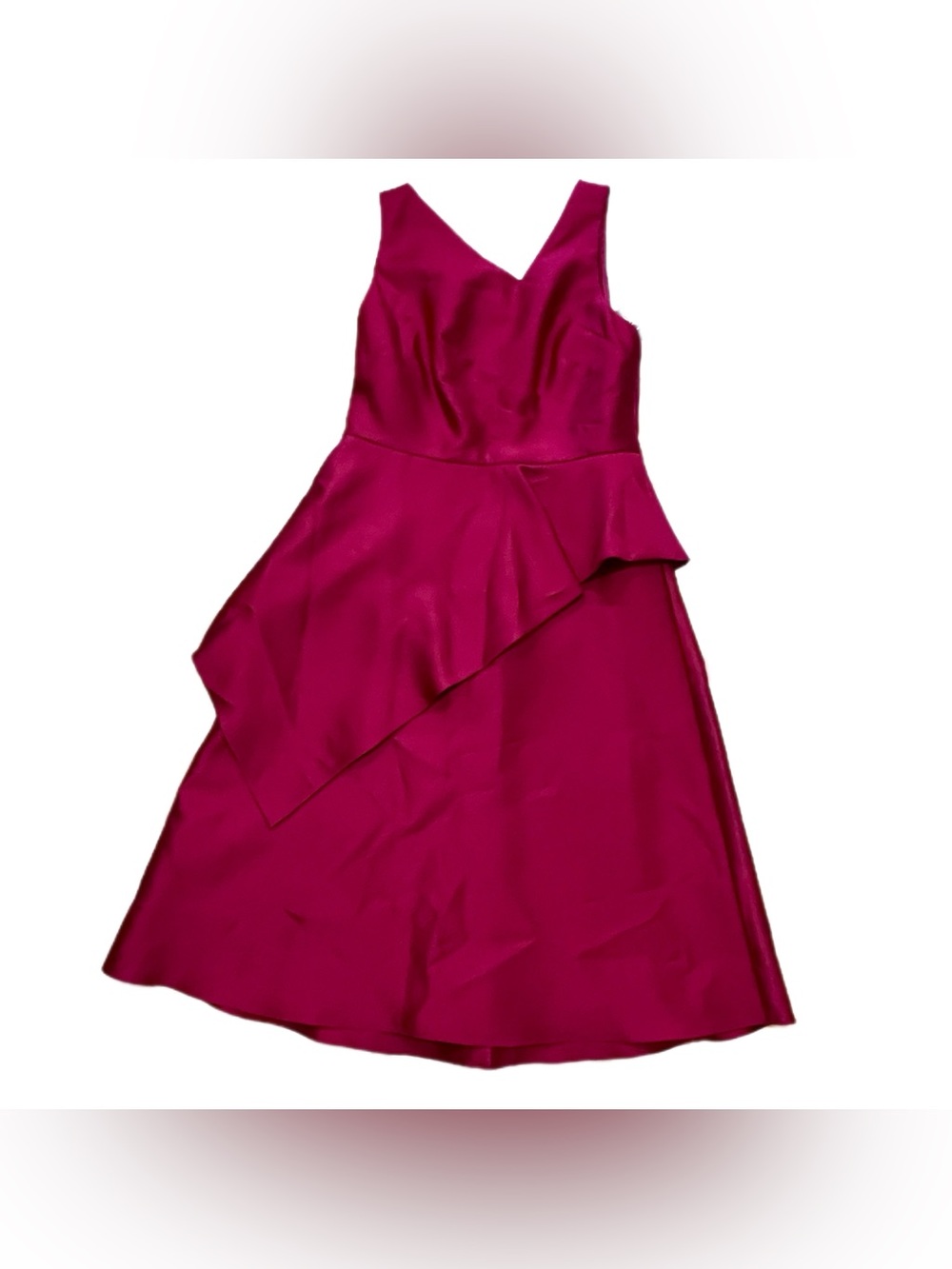 Adrianna Papell red plum mikado sleeveless midi bridesmaid wedding guest dress